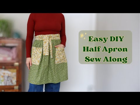 Видео: Как сшить полуфартук: простой урок по пошиву фартука до талии: выкройка не нужна