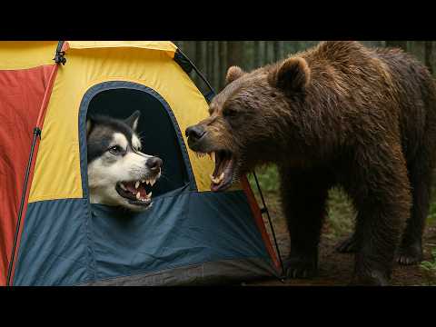 Видео: НАПАЛ МЕДВЕДЬ! ВЫЖИВАНИЕ с Собаками в лесу 24 часа