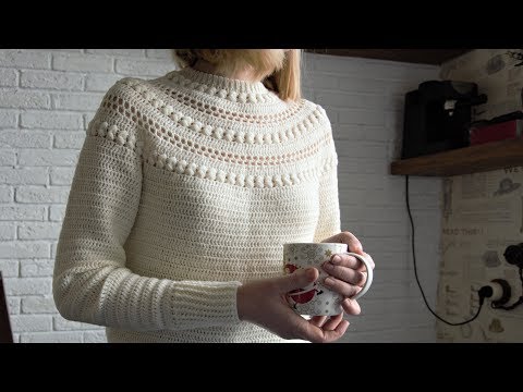 Видео: Теплый Свитер крючком. Мастер-класс. Warm Crochet Sweater Tutorial