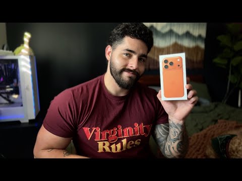 Видео: Распаковка и настройка ASMR iPhone 17 Pro 🧡 Космический апельсин 🧡 Мужской ASMR
