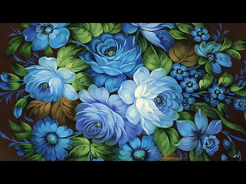 Видео: Winter Roses. Oil Painting MasterClass | Мастер-класс по Жостовской росписи. Художник Гончарова