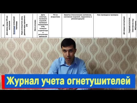 Видео: Журнал учета огнетушителей! Как обслуживать огнетушители!