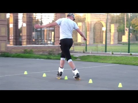 Видео: Связка "Мабрук". Слалом на роликах. Как научиться кататься. Урок 21