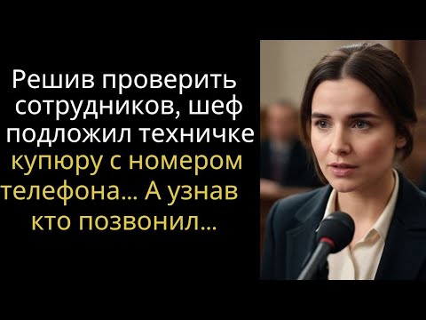 Видео: Решив проверить сотрудников, шеф подложил техничке купюру с номером телефона… А узнав кто позвонил…