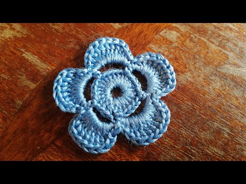 Видео: Красивый цветок крючком для Ирландского кружева, справятся даже начинающие.