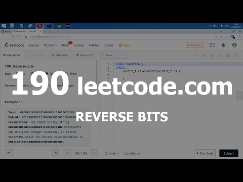 Видео: Разбор задачи 190 leetcode.com Reverse Bits. Решение на C++