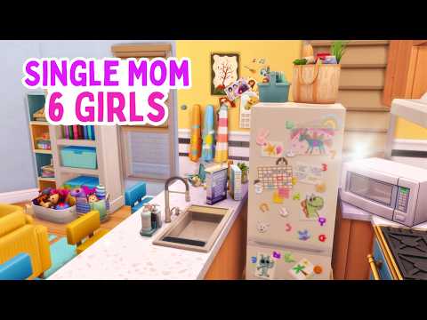 Видео: Квартира для матери-одиночки и шести девочек | The Sims 4 Быстрая сборка