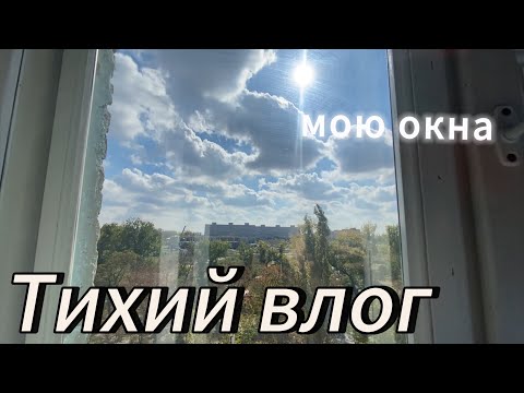 Видео: Тихий влог || Мою окна || АСМР