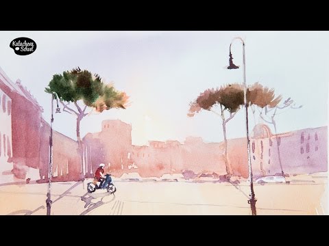 Видео: Рисуем акварелью: Городской пейзаж — kalachevaschool.ru