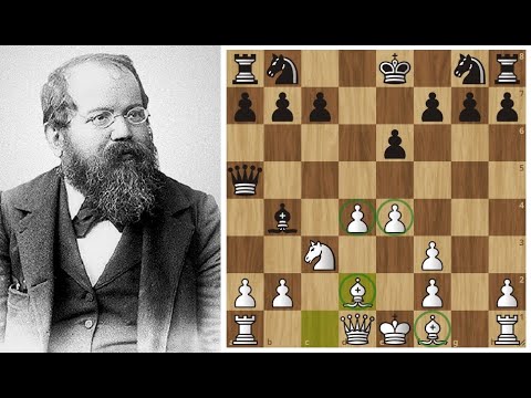 Видео: В.Стейниц - М.Чигорин: Мощный центр, два слона и противнику хана! Шахматы