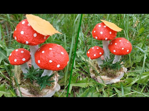 Видео: Осенние поделки. Осенние поделки из природного материала. Мухоморчик.Поделки в детский сад.