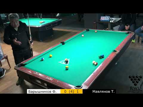 Видео: Барышников Ф. – Мавлянов Т. «8». 17.11.2024. Roll'n'Draw Pool Club