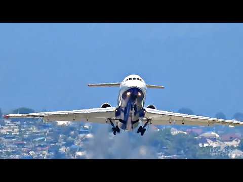 Видео: Як-42 Взлетает стрелой и танцует на посадке, выглядит как маленький Ту-154