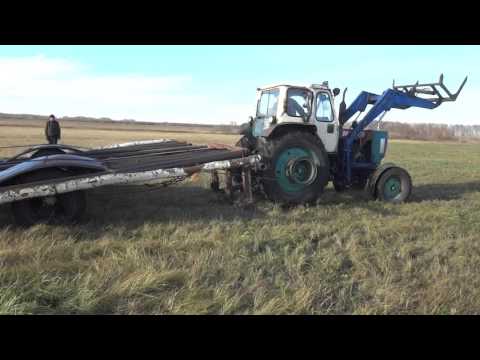 Видео: трактор юмз, вывозка сена