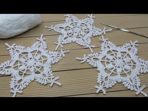 Видео: Милая СУПЕР СНЕЖИНКА вязание крючком МАСТЕР-КЛАСС  How to crochet snowflake - Pattern for free