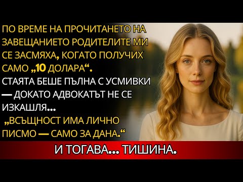 Видео: При четенето на завещанието родителите ми се смяха на $10 — докато адвокатът не подаде писмо.