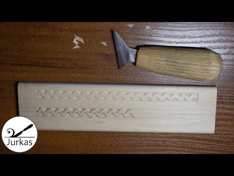 Видео: Геометрическая резьба по дереву, орнамент витейка