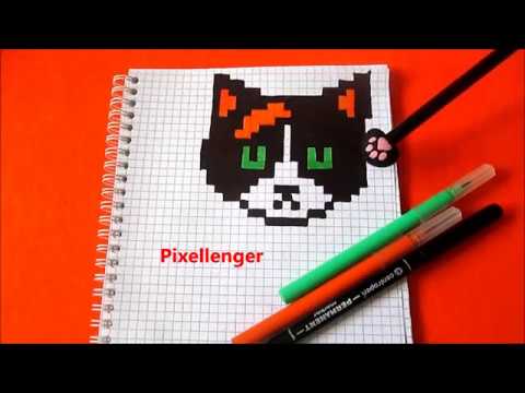 Видео: Большой Кот Куки Часть 1 Как рисовать по клеточкам в тетради How to Draw Cat Pixel Art