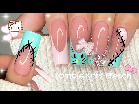 Видео: Урок по маникюру «Франкенштейн Hello Kitty» | Советы по доминирующей руке и мой опыт маникюра 💕