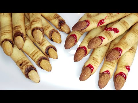 Видео: Печенье на ХЕЛЛОУИН. Пальцы ведьмы и ОТРУБЛЕННЫЕ ПАЛЬЦЫ