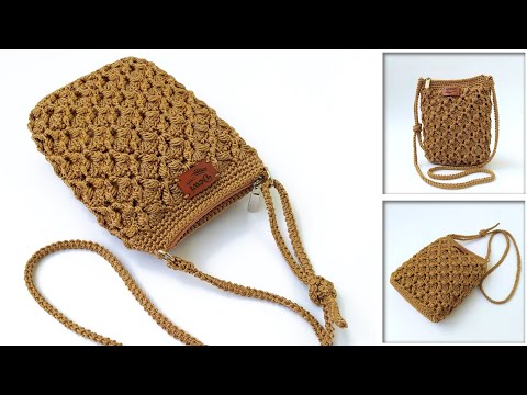 Видео: Вязаная крючком сумка для начинающих с объемным узором — такая стильная!