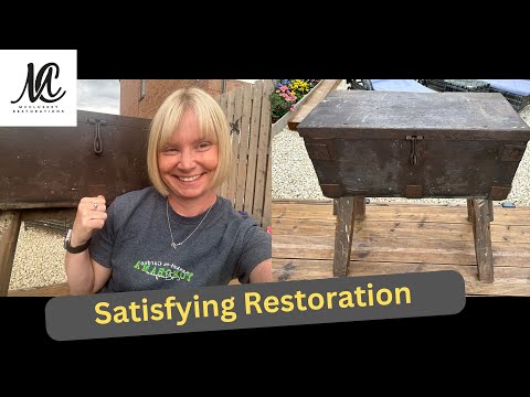 Видео: Ржавый старый ящик для инструментов из дерева и металла: реставрация