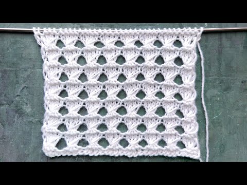 Видео: Лёгкий ажурный узор с горизонтальными линиями для вязания летних изделий