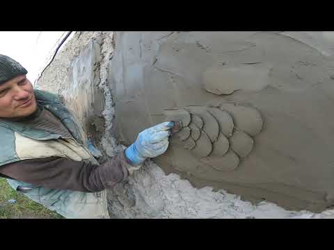 Видео: мастер  класс  как  сделать  чешую  из  цемента    декоративная  штукатурка  на  заборе