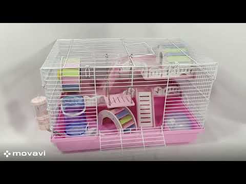 Видео: Клетка для грызунов G06, розовый, 46,5x29x29,5 см