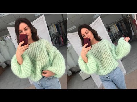 Видео: Свитер Мятное облачко. Размеры от 42 до 56