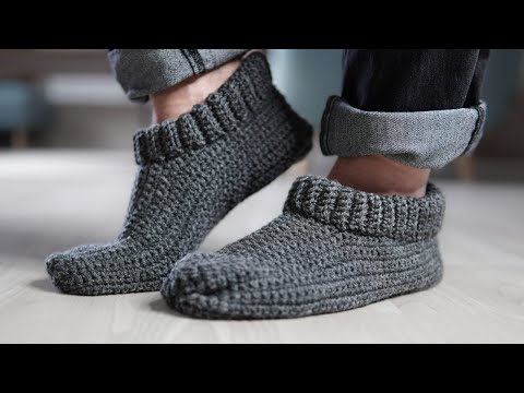 Видео: Мужские цельнокроеные тапочки с резинкой