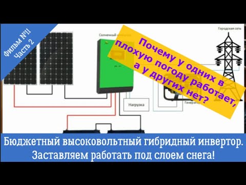 Видео: Заставляем работать бюджетный гибридный инвертор с ВВ входом,  в плохую погоду. Фильм №11, Часть 2.