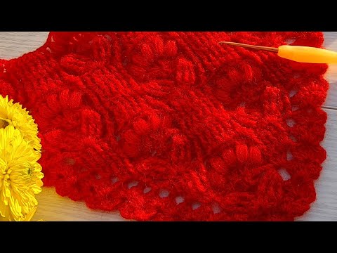 Видео: Узор для шали или бактуса "Дорожки с цветами"