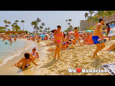 Видео: Гран-Канария Анфи-дель-Мар Пляжная жизнь Август 2021 | We❤️Canarias