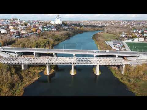 Видео: Елец. Центр. Площадь победы. Каракумский мост. Набережная. Полет на дроне DJI. Октябрь 2021г.