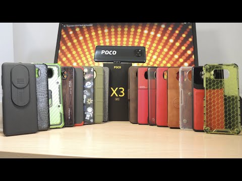 Видео: КИЛОГРАММ чехлов для XIAOMI POCO X3/PRO!!! NILLKIN Крокодиловая кожа Чехол книжка Стеклянный чехол.
