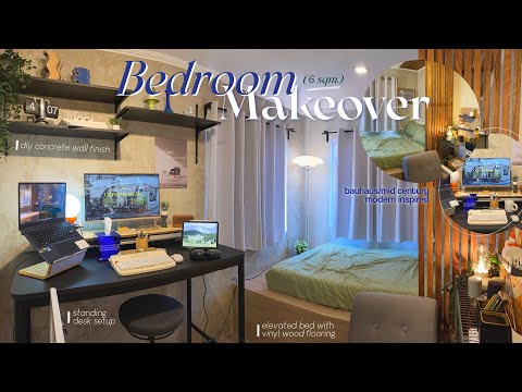 Видео: *небольшой* ПРЕОБРАЖЕНИЕ КОМНАТЫ студента-дизайнера! (бетонированная стена, установка стола, зона...