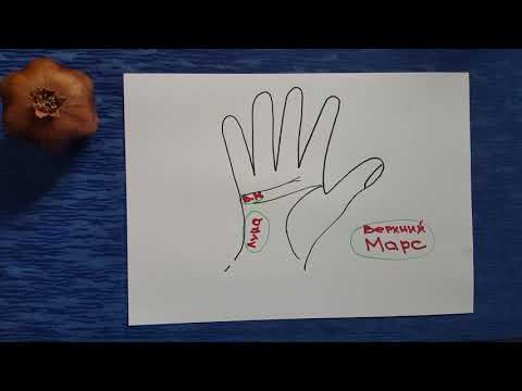 Видео: Холм Верхнего Марса. Окончание линии головы на холме Верхнего Марса. Хиромантия