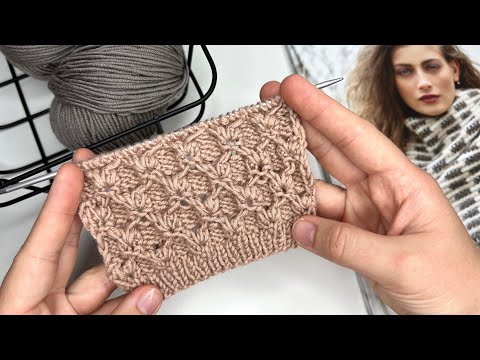 Видео: Супер просто и шикарно! Красивый узор спицами! Ажурный узор спицами без накидов