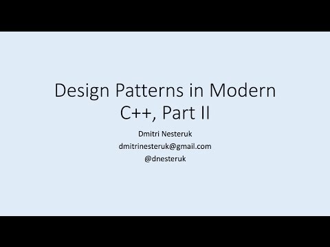 Видео: Паттерны проектирования в С++, Дмитрий Нестерук