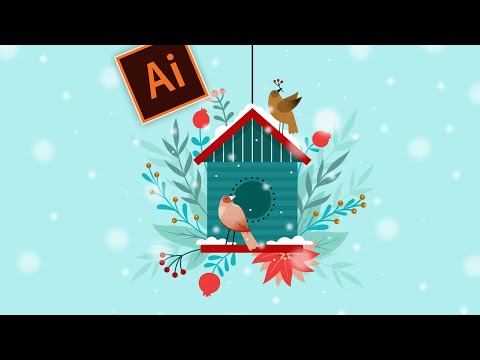 Видео: Зимняя иллюстрация: создай сам в Adobe Illustrator. Подробный урок векторной графики.