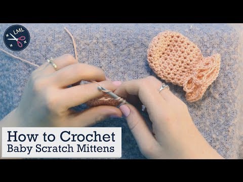 Видео: Как связать крючком детские варежки-царапки: *ОБНОВЛЕНО* Урок вязания крючком для начинающих | В ...