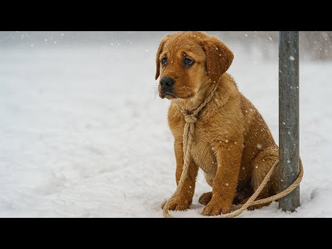 Видео: Щенок лежал прикованный в снегу и замерзал... Старушка решилась его спасти, но не ожидала такого!