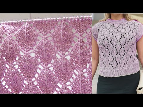 Видео: СУПЕР ПОПУЛЯРНЫЙ УЗОР "АЖУРНЫЕ ЛИСТИКИ".УЗОР  ДЛЯ ЛЕТНИХ ТОПОВ, МАЕК, КОФТОЧЕК, КАРДИГАНОВ...