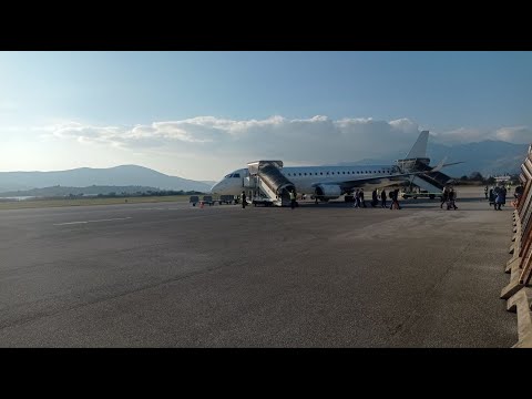 Видео: Из Стамбула (IST) в весенний Тиват (TIV) на Embraer E190-200, Air Montenegro