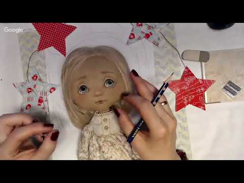 Видео: Игрушка Текстильная Кукла Рисуем лицо носик и губы! Мастер класс Наталья Кондратюк