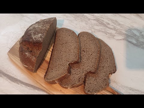 Видео: 100% Цельнозерновой хлебушек на пшеничной закваске с добавлением льняной муки.Очень нежный мякиш👍