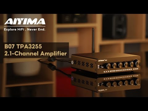 Видео: AIYIMA B07 TPA3255, Bluetooth 5.2, 2.1 канала, 300Wx2 + выход на пассивный сабвуфер