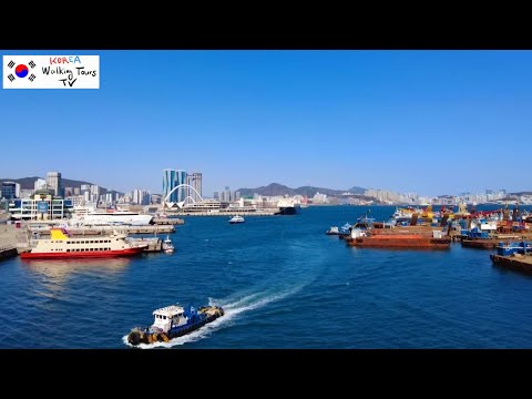 Видео: Прогулка по побережью от Йондо до Чунган-дон в Пусане [4K] Пусанский мост, пристань для яхт Пукхан