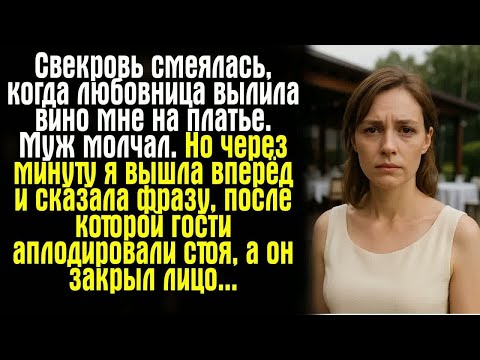 Видео: Свекровь смеялась, когда любовница вылила вино мне на платье. Муж молчал. Но через минуту я вышла..